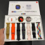 I20 Ultra Smart Watch Gold With Earbuds And 7 Straps